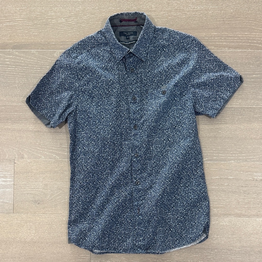 Ted Baker London Blue and White Textured Shirt